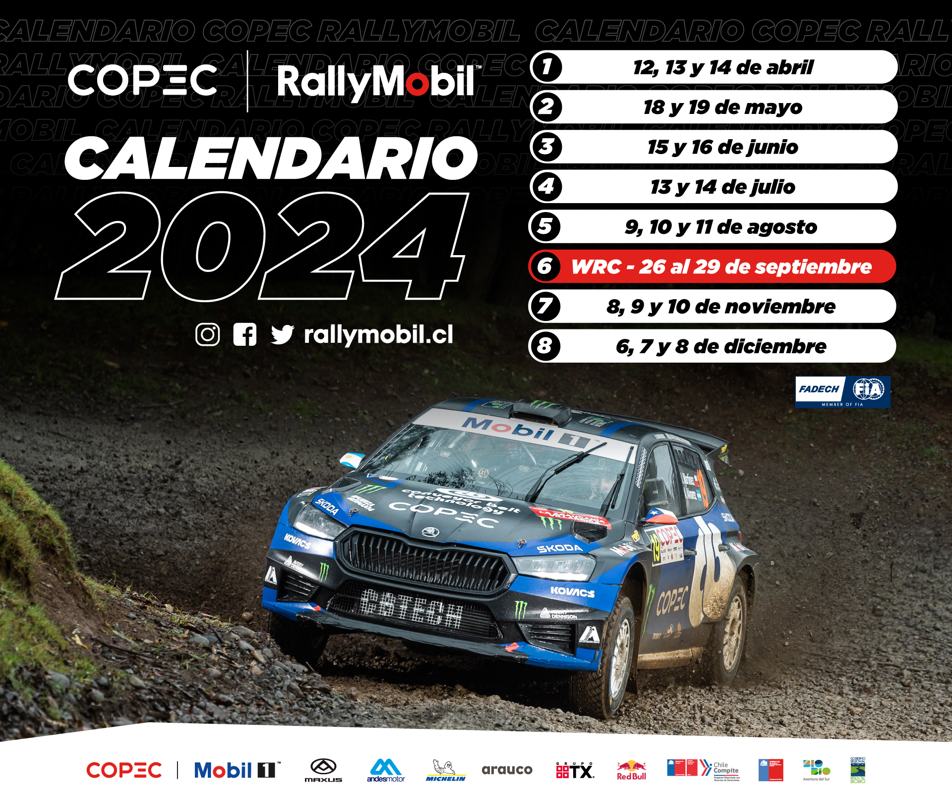LAS FECHAS 2024 DEL COPEC RALLYMOBIL Copec I RallyMobil™